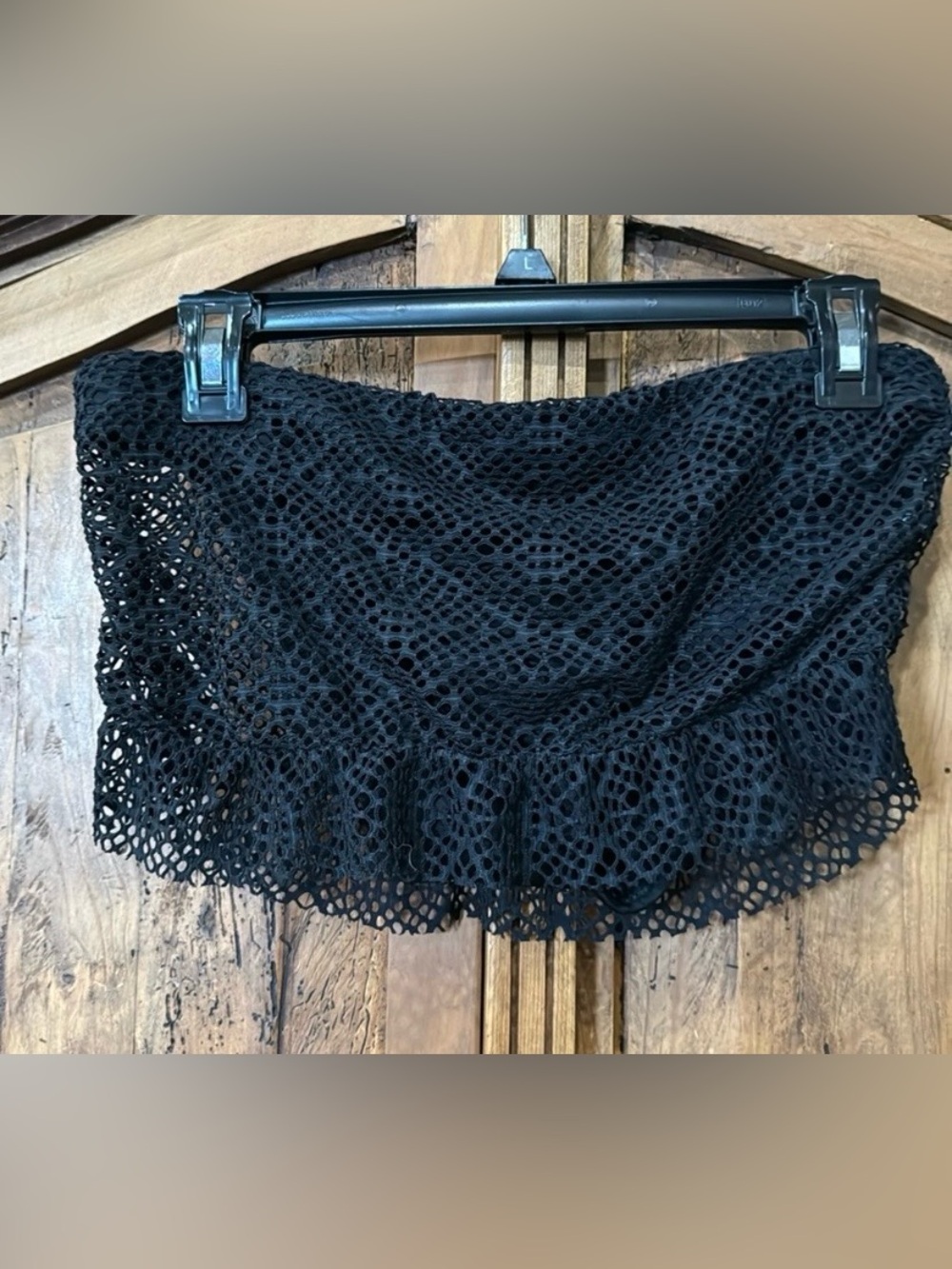 Mossimo Black bikini with mesh crochet swim shorts attached